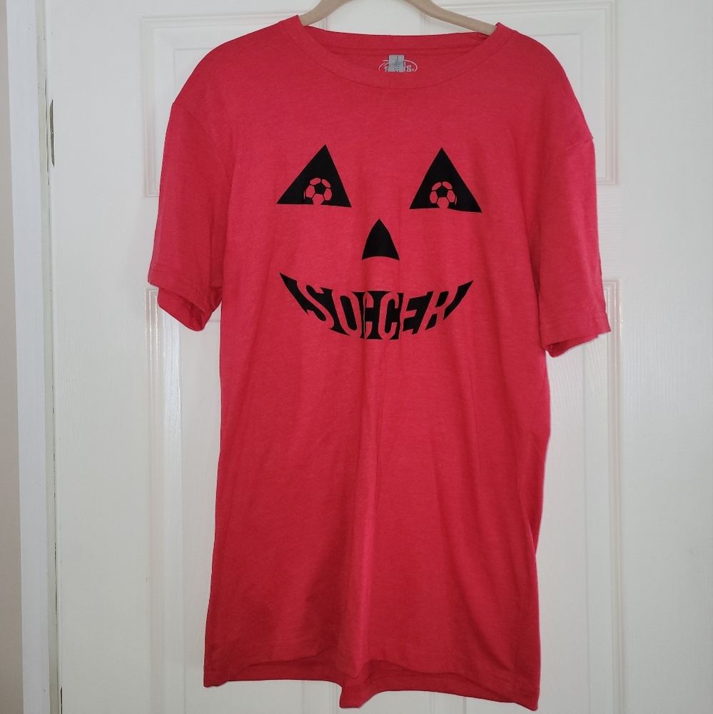 Soccer Jackolantern Medium NWOT Red Tshirt
